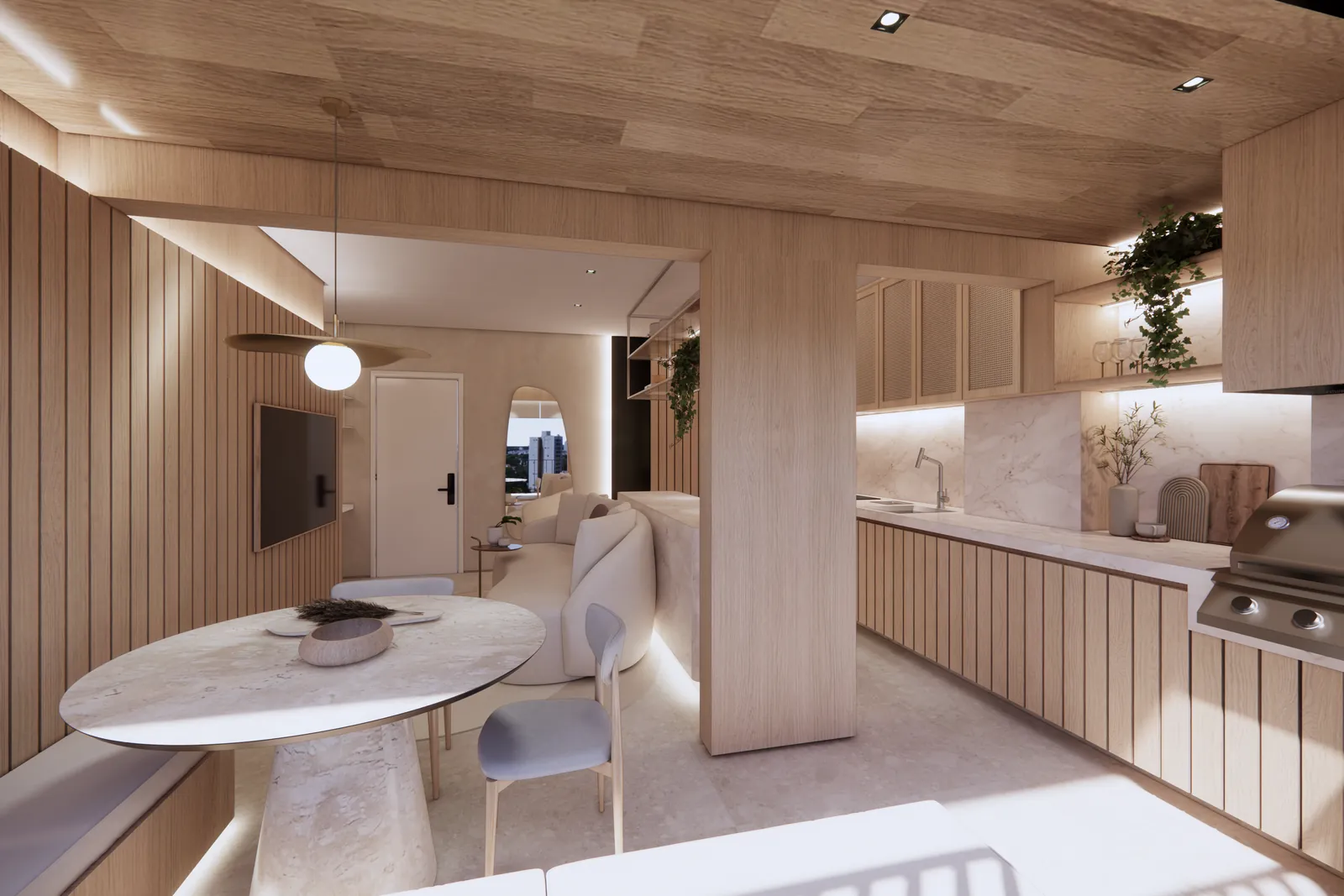 Ambiente do apartamento de 69 m²